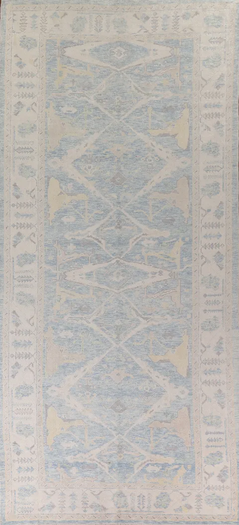 Vegetable Dye Oushak Large Turkish Rug 7x17