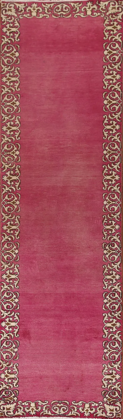 Bordered Tabriz Persian Runner Rug 3x10