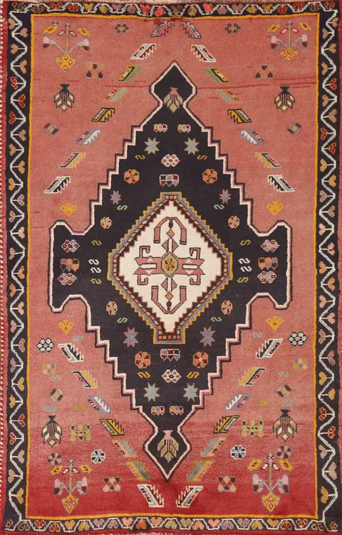 Tribal Geometric Shiraz Persian Rug 3x6