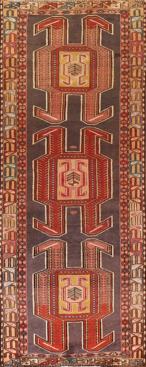 Vintage Wool Ardebil Persian Runner Rug 4x11