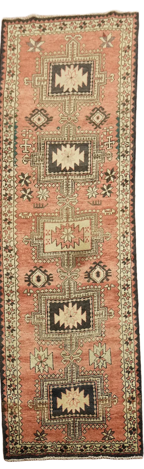 Vintage Geometric Persian Runner Rug for Living Room or Hallway Decor 3x10 ft