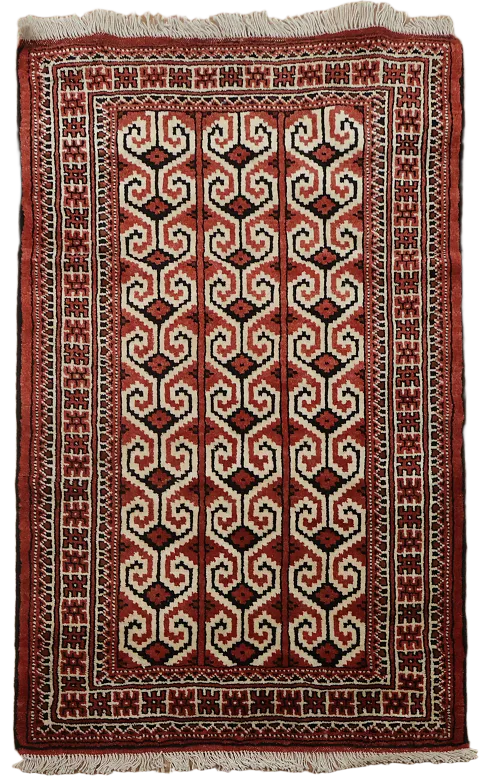 3x4 Turkoman Persian Area Rug