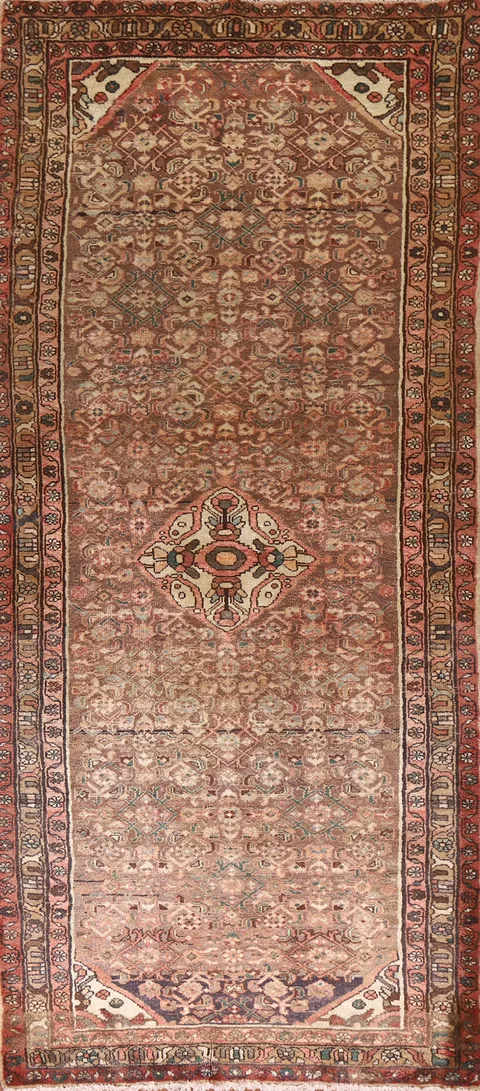 Geometric Hamedan Persian Runner Rug 4x10