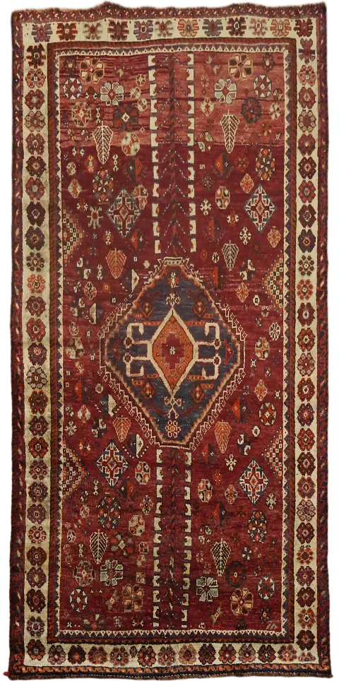 Handcrafted Rug with Luxurious Red Hues and Traditional Patterns 4x7