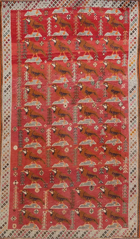 Animal Pictorial Kashkoli Persian Rug 4x7