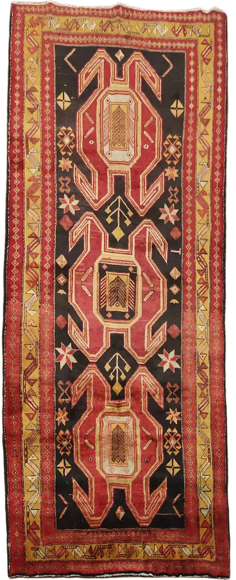 Red and Black Vintage Tribal Persian Rug 5x10