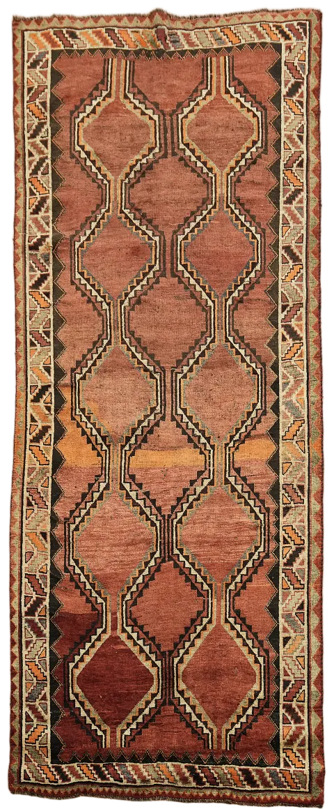 Rustic Geometric Persian Rug: Perfect for Vintage and Classic Interiors 4'x10'