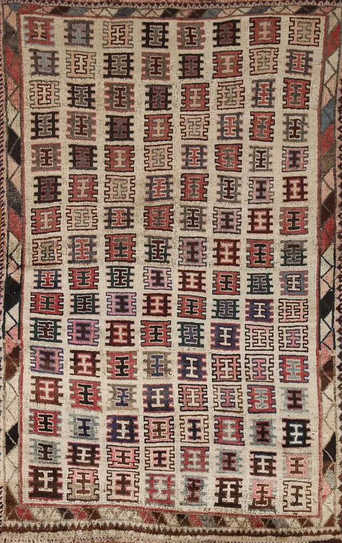 Geometric Gabbeh Persian Rug 4x6