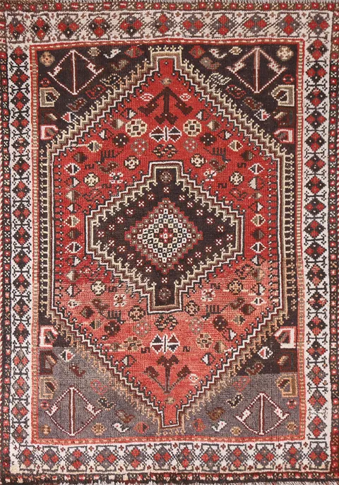 Geometric Wool Qashqai Persian Rug 3x5
