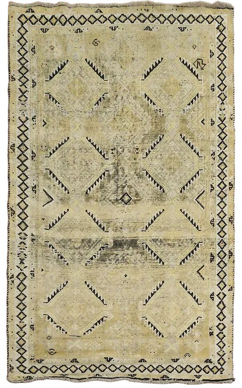 Antique Distressed Gabbeh Persian Rug 5x8