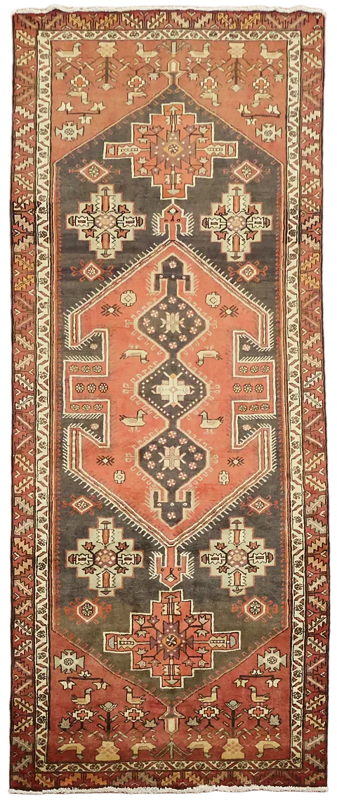 Geometric Ardebil Persian Runner Rug 4x10