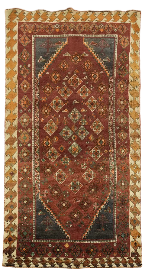 Red Vintage Shiraz Persian Area Rug 5x8