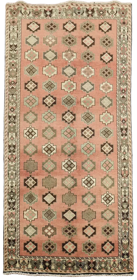 Pink Geometric Bakhtiari Persian Area Rug 5x9