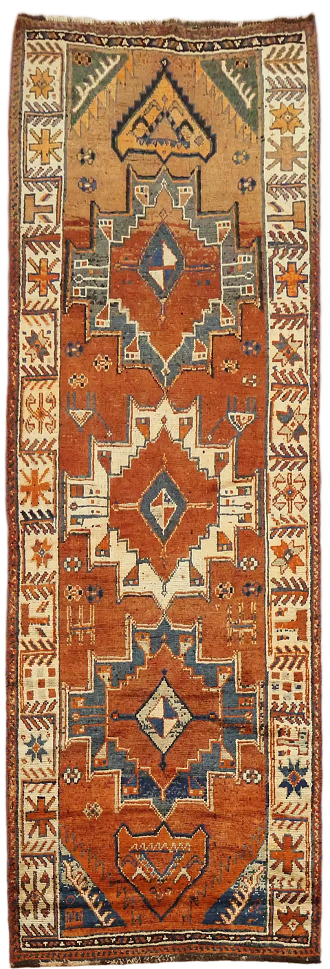 Vegetable Dye Lori Persian Runner Rug 4x12