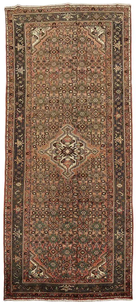 Geometric Hamedan Persian Area Rug 5x11