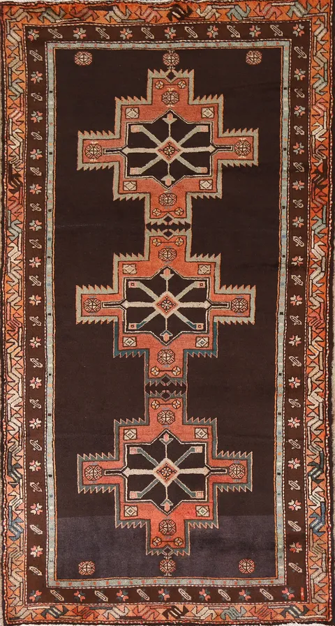 Geometric Ardebil Persian Runner Rug 4x9