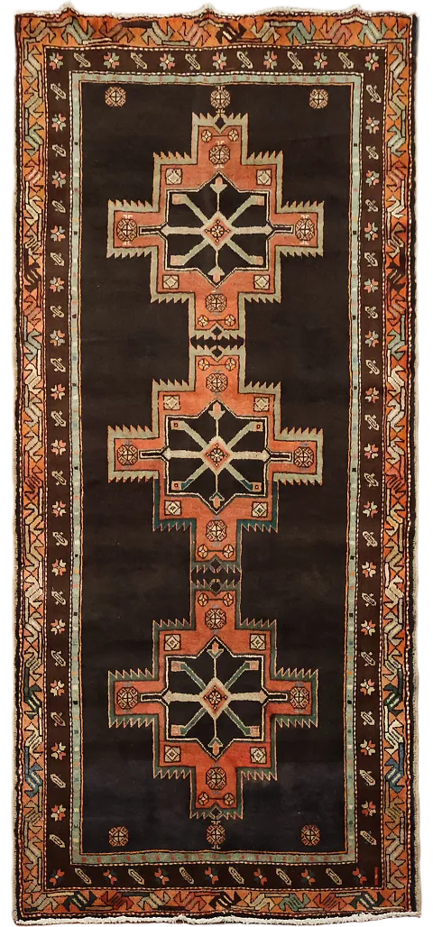 Geometric Ardebil Persian Runner Rug 4x9