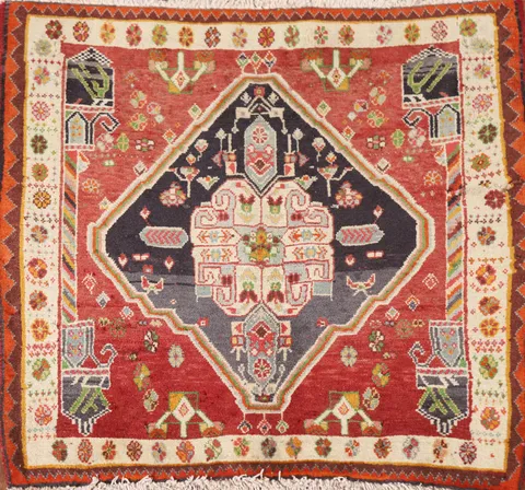 Vegetable Dye Abadeh Square Persian Rug 2x2