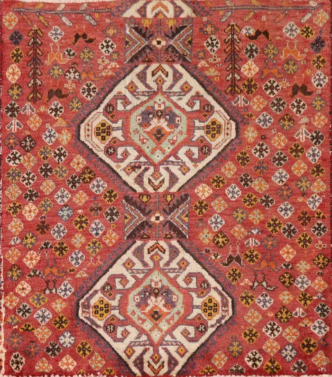 Vintage Shiraz Square Persian Rug 2x2