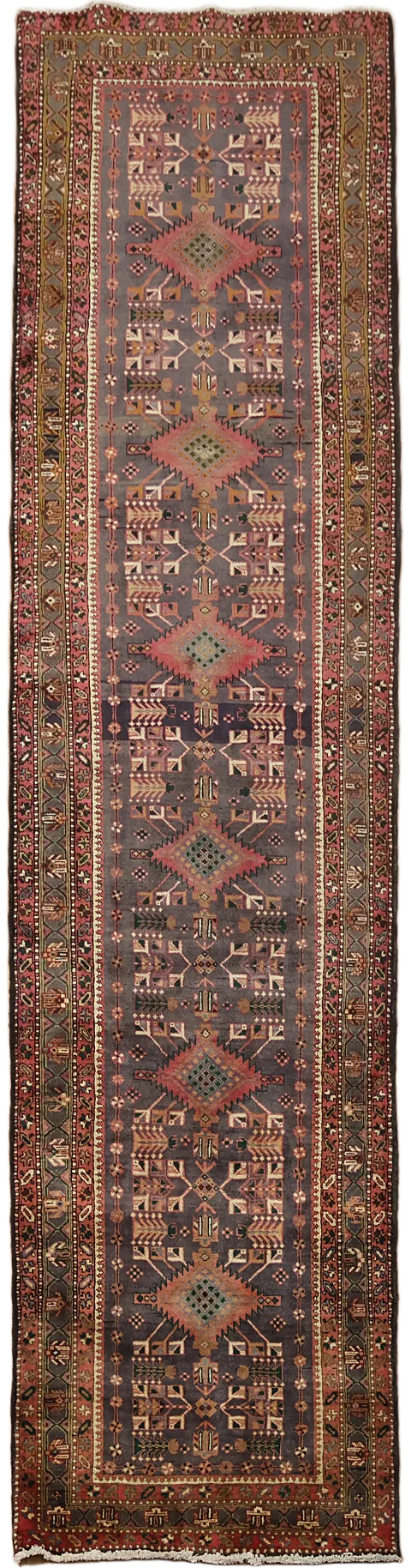 Handmade Wool Heriz Persian Runner Rug 4x14
