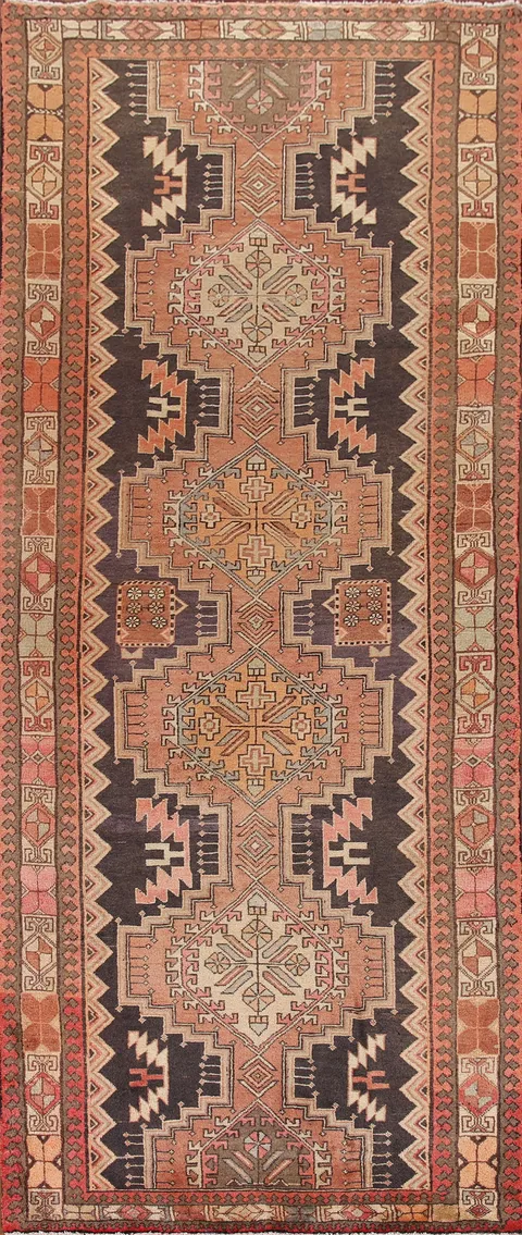 Geometric Ardebil Persian Runner Rug 4x11