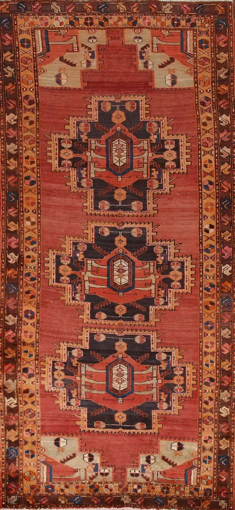 Geometric Hamedan Persian Runner Rug 4x10