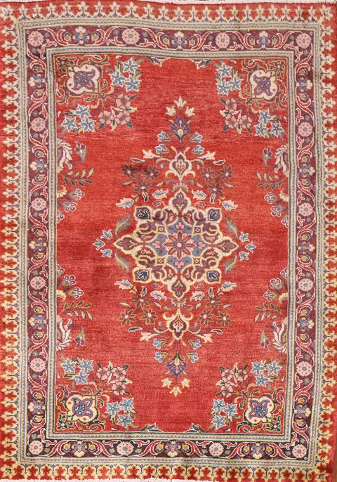 Vintage Red Sarouk Persian Rug 3x5