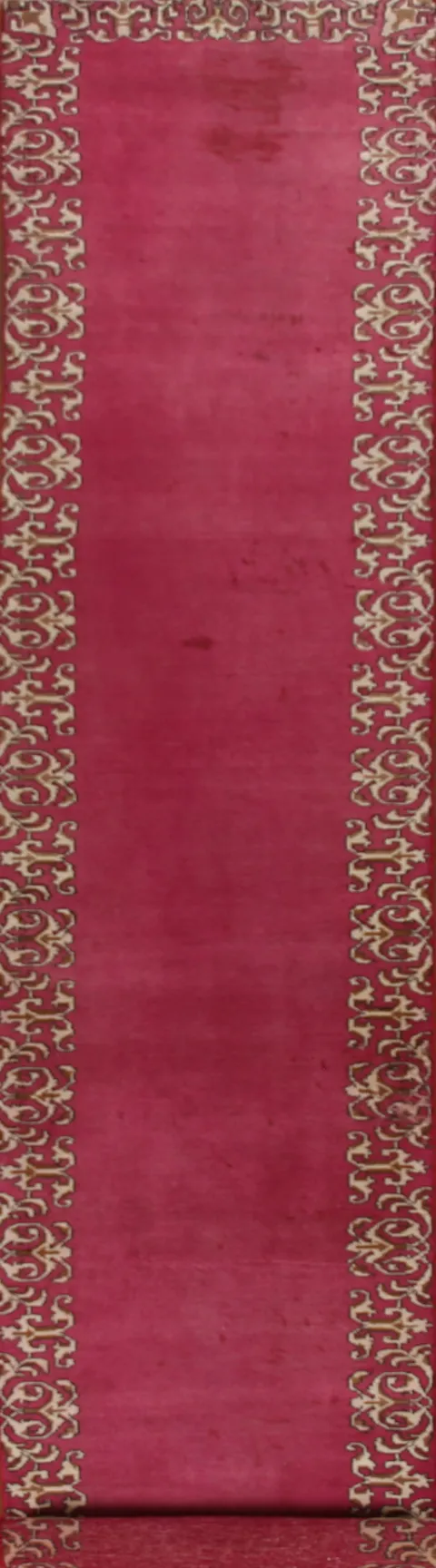 Wool Fuchsia Tabriz Persian Runner Rug 3x15