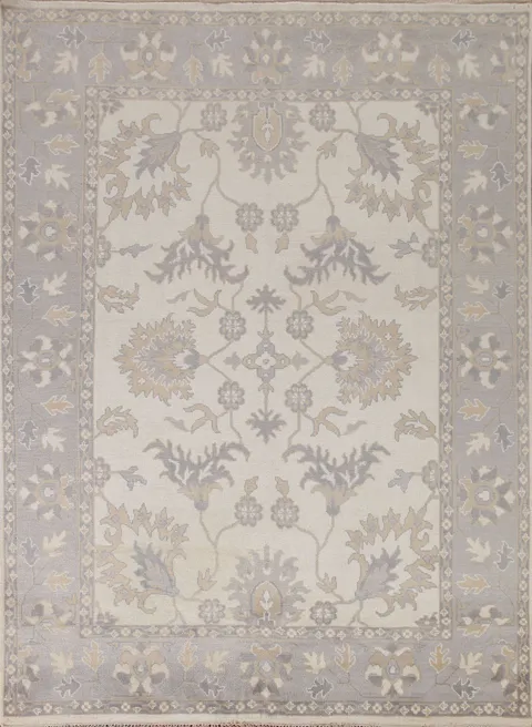 Floral Ivory Oushak Oriental Area Rug 8x10
