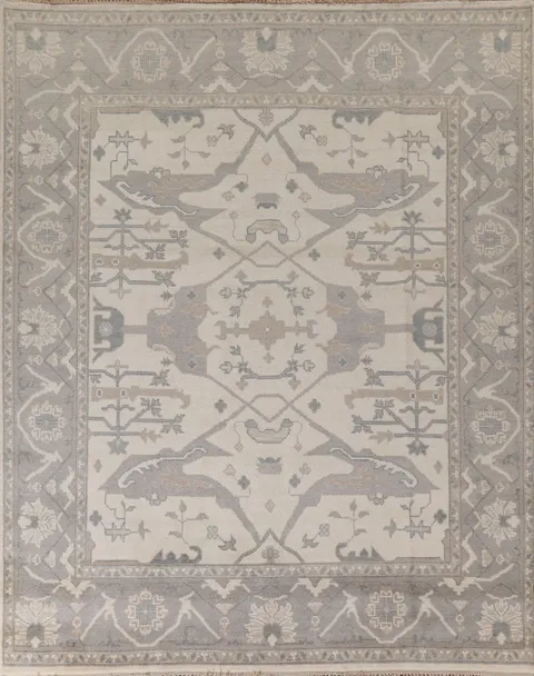 Ivory Oushak Living Room Area Rug 8x10