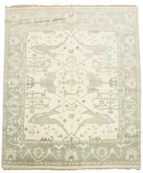 Ivory Oushak Living Room Area Rug 8x10