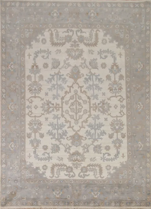 Ivory Wool Oushak Oriental Area Rug 8x10