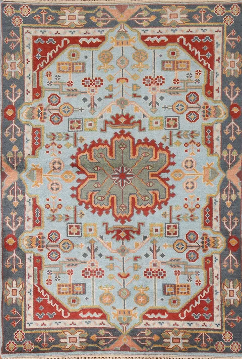 Light Blue Heriz Serapi Oriental Rug 4x6