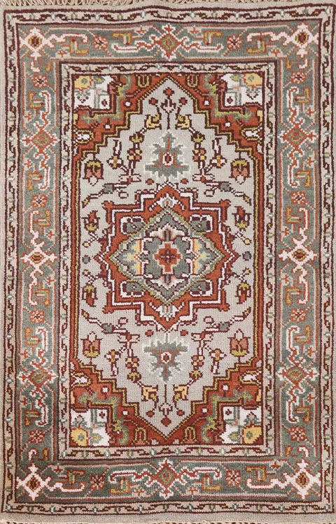 Geometric Heriz Serapi Handmade Wool Rug 3x5