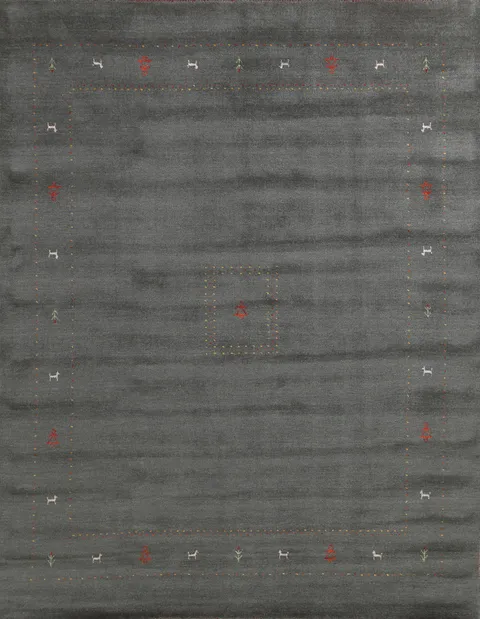 Charcoal Gabbeh Indian Area Rug 8x10