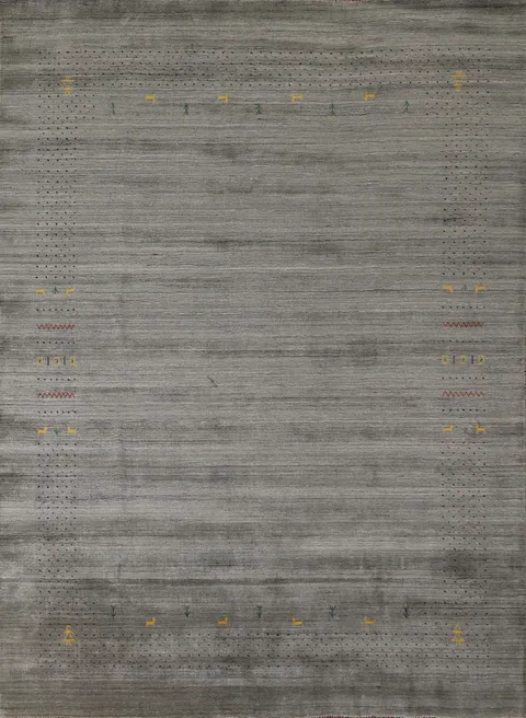 Gray & Green Gabbeh Living Room Area Rug 8x10