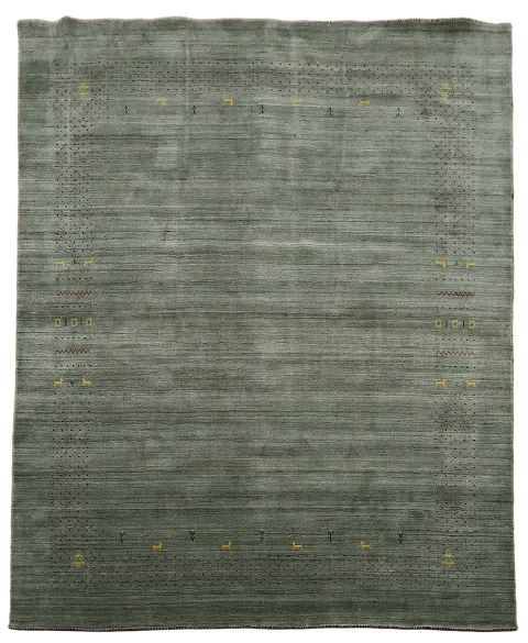 Gray & Green Gabbeh Living Room Area Rug 8x10