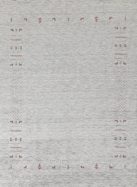 Animals Wool Gabbeh Oriental Area Rug 8x10