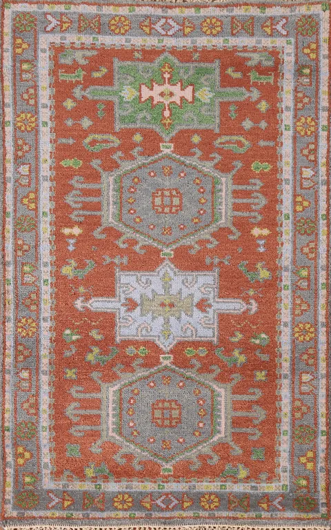 Geometric Kazak Oriental Rug 3x5