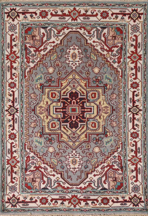 Gray Heriz Serapi Wool Oriental Rug 4x6