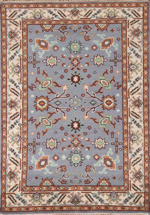 Light Blue Heriz Serapi Wool Oriental Rug 4x6
