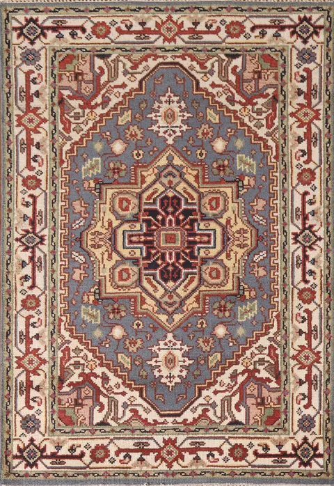 Gray Heriz Serapi Indian Wool Rug 4x6