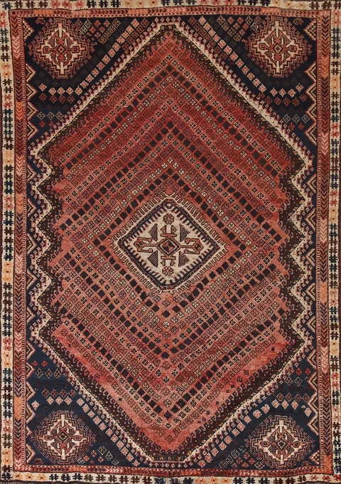 Geometric Shiraz Persian Rug 5x7