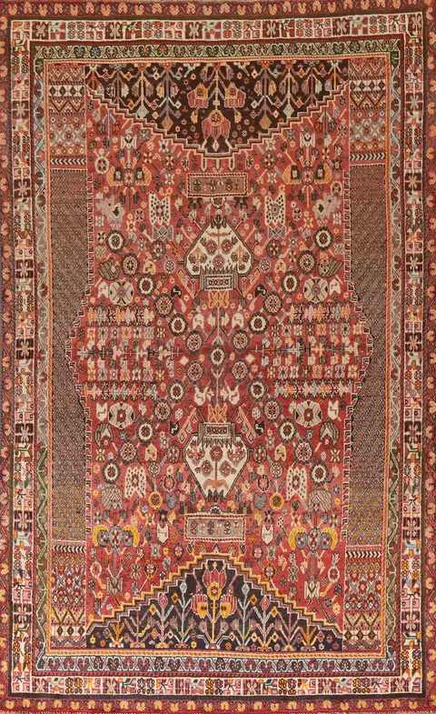 Handmade Shiraz Persian Area Rug 5x8