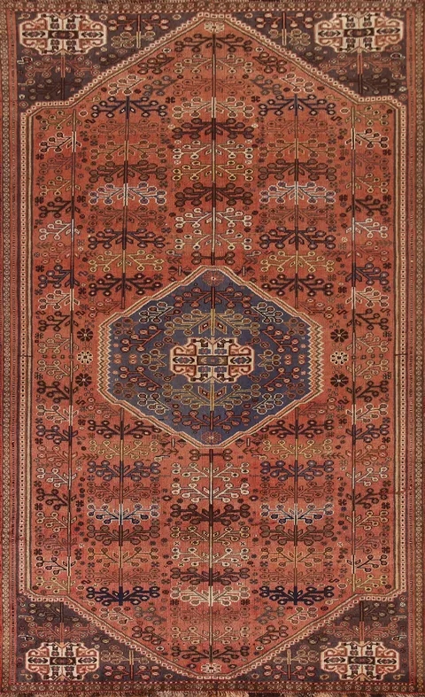 Vintage Wool Qashqai Persian Area Rug 6x9