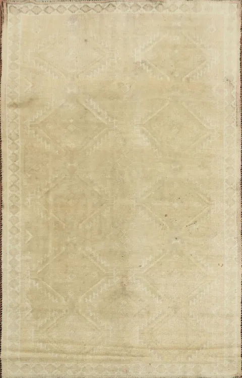Vintage Neutral Persian Qashqai Rug 5x8