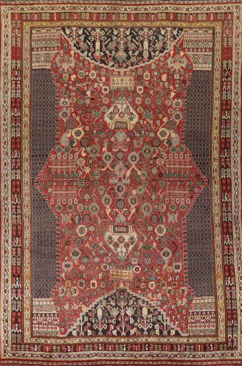 Vegetable Dye Shiraz Kashkoli Persian Area Rug 7x10