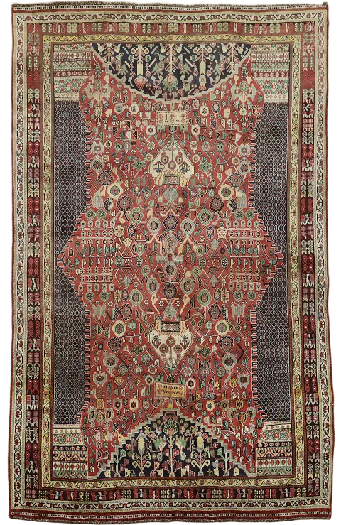 Vegetable Dye Shiraz Kashkoli Persian Area Rug 7x10