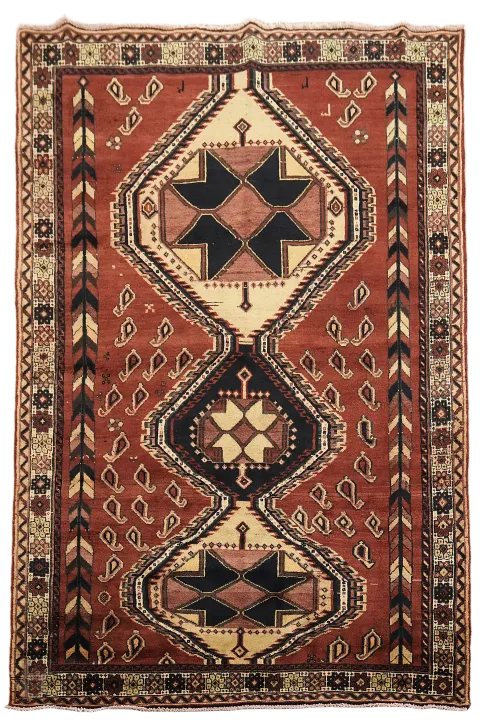 Tribal Vintage Bakhtiari Persian Area Rug 5x8