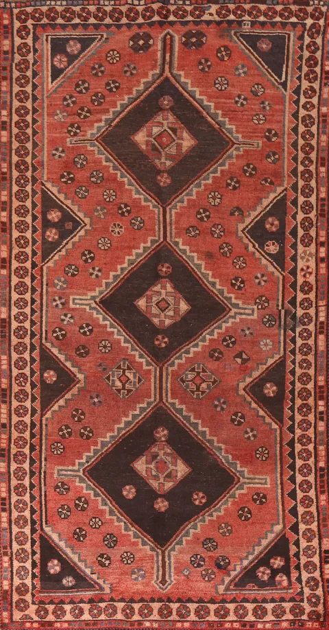 Antique Wool Lori Persian Runner Rug 4x9